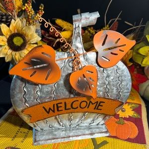 Fall Decor Metal Rustic Pumpkin